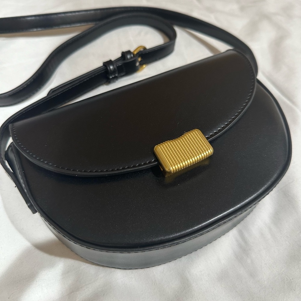 Brand New Never Used Black And Gold Accent Purse